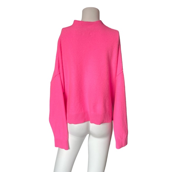 Anthropologie Pilcro the Alani Cashmere Mock Neck Sweater Bright Pink Size XL - Picture 2 of 10